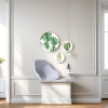 Green plant circular decorative painting, living room hanging painting, simple Nordic-style wall decoration painting Specification image